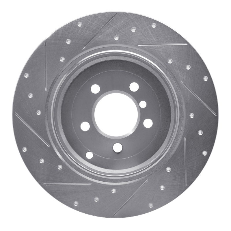 Land Rover Range Rover Brake Rotor (1) - Rear Right - R1 Concepts - Drilled & Slotted - Silver - `03-`05